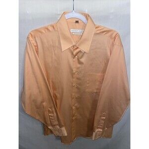 Geoffrey Beene Dress Shirt Men’s Size Medium Peach Orange Button Up Long Sleeve